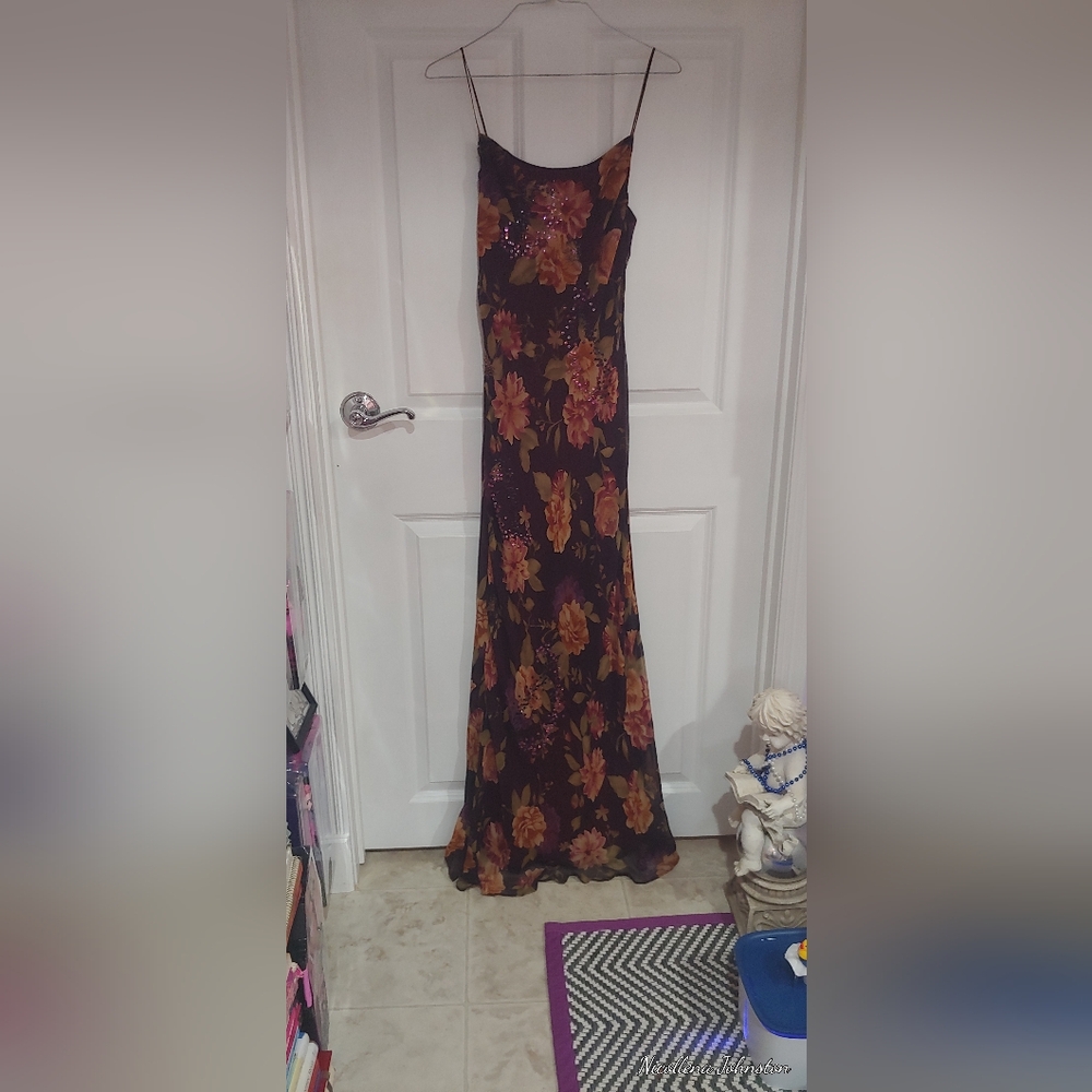 Floral Print Sequin Dress
